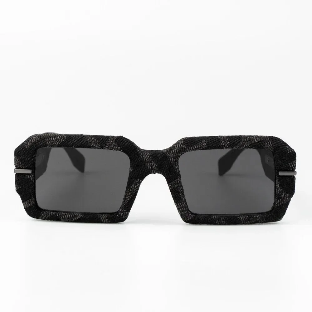 Fendi FENDIGRAPHY Men Sunglasses Rectangle Grey Monogram FE40074U 05A BRAND NEW